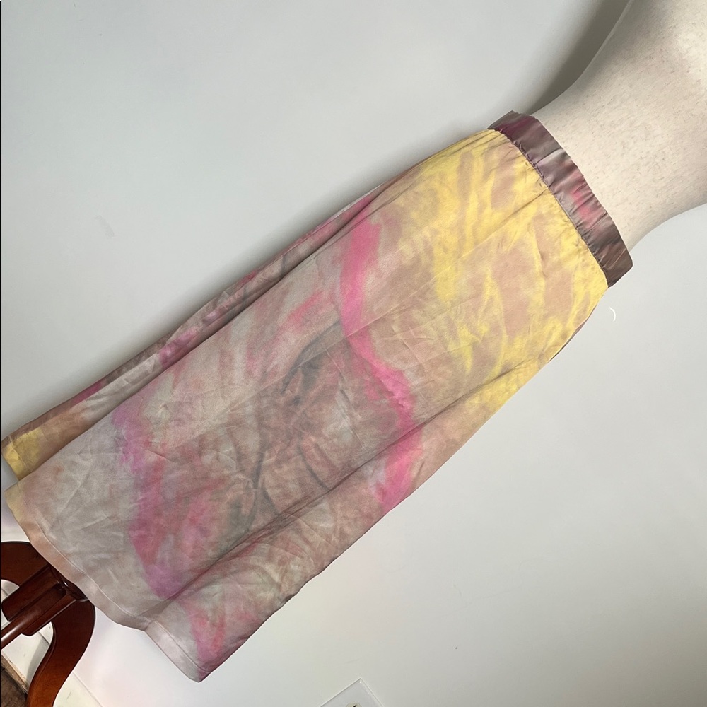 Colorful Sheer Midi Silky Skirt